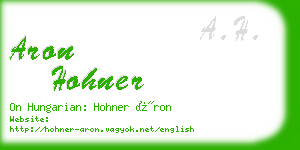 aron hohner business card